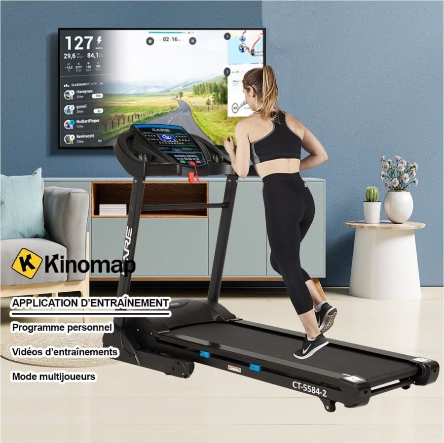 Tapis de course Connecté CARE - CT-5584 - 18km/h - Kinomap