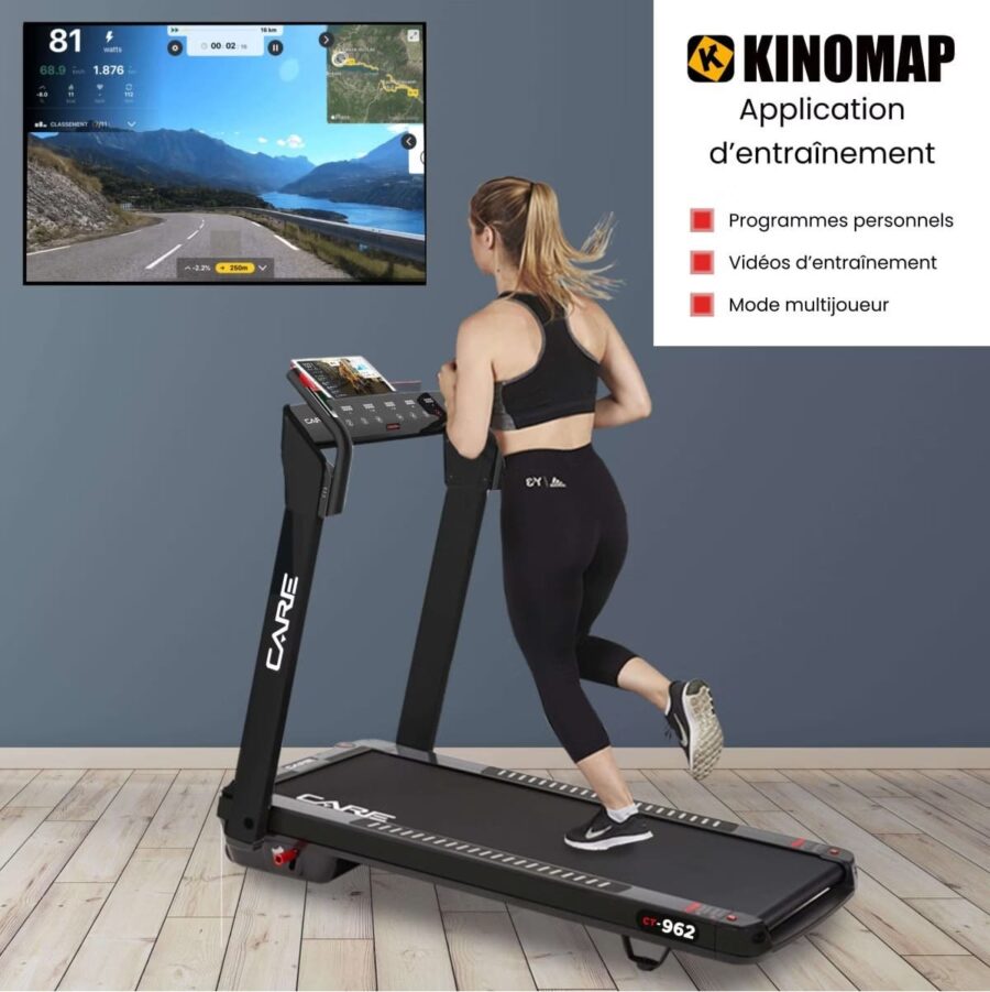 Tapis de course connecté - 14km/h - CARE - CT-962 - KINOMAP