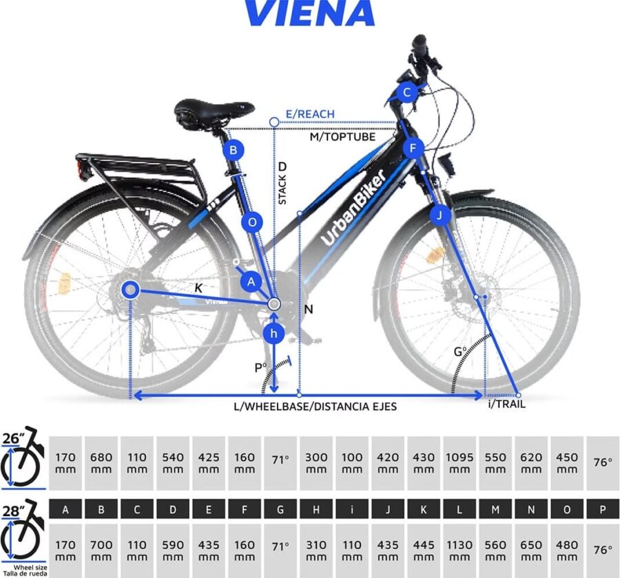 VTC électrique Urbanbiker VIENA 28"