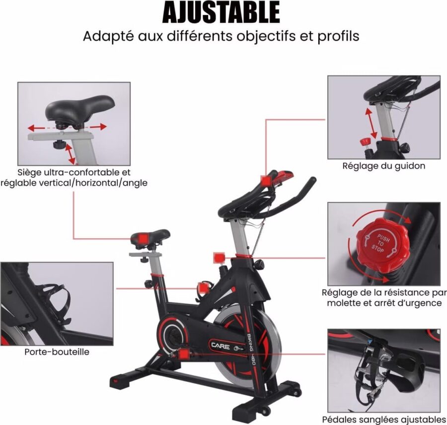 Vélo Biking Care Fitness 480-485 Noir