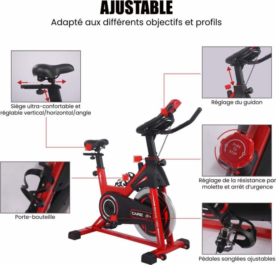 Vélo Biking Care Fitness 480-485 Rouge