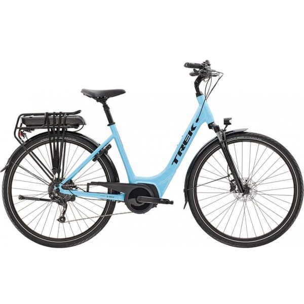 Vélo de Ville Électrique Trek Verve+ 2 Lowstep Bosch 400Wh Shimano Altus 9V Azure 2023