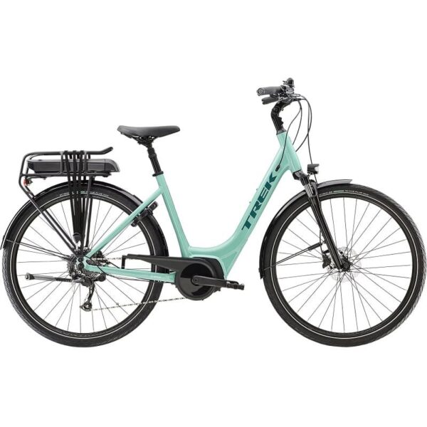 Vélo de Ville Électrique Trek Verve+ 2 Lowstep Bosch 400Wh Shimano Altus 9V Azure