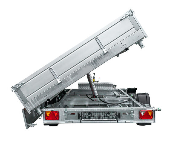 REMORQUE BENNE HYDRAULIQUE 3 ESSIEUX 400×200 UNITRAILER TASKER 400/3C 3500 KG
